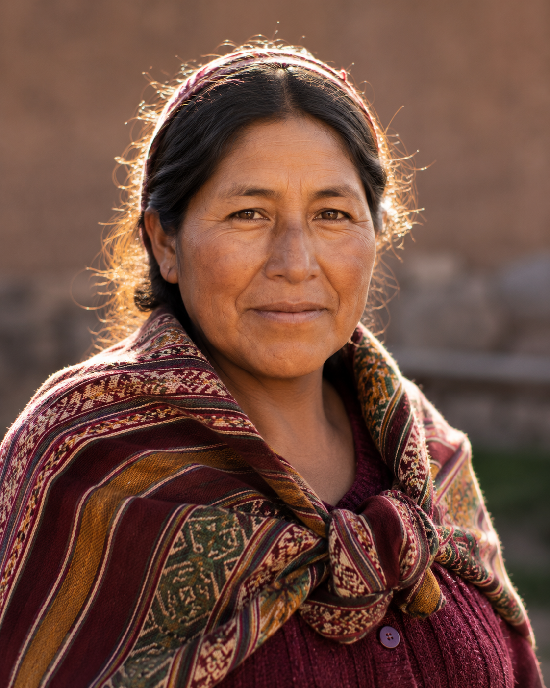 Portrait of a woman from an Andean community